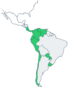 9 países de Centro y Sudamerica 